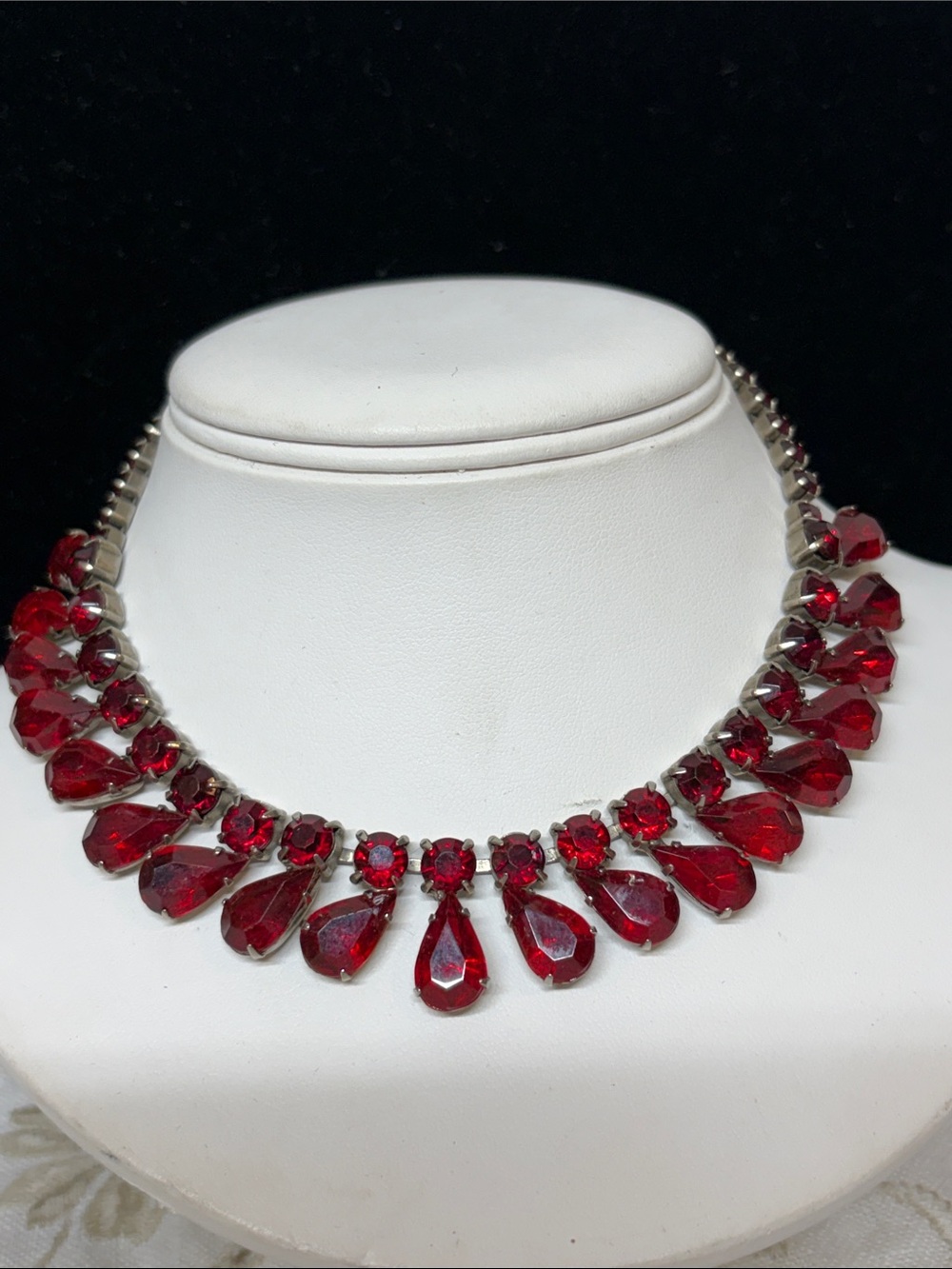Ruby, red choker necklace